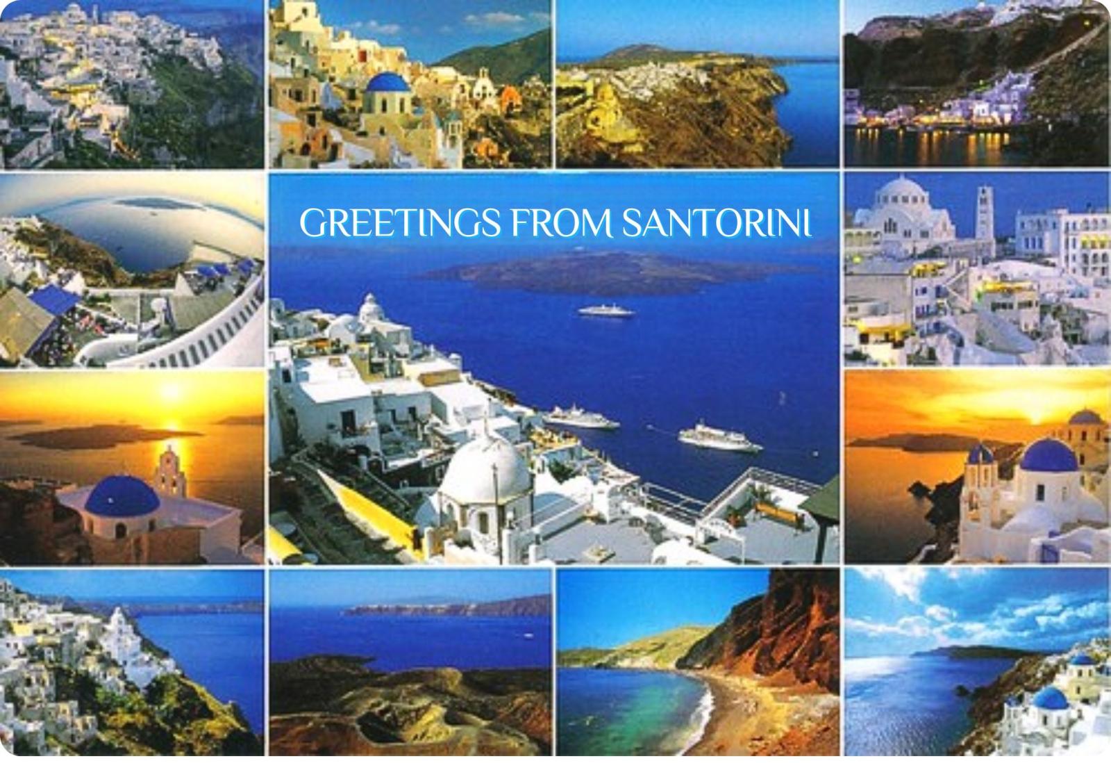Afbeeldingsresultaat voor Santorini postcard