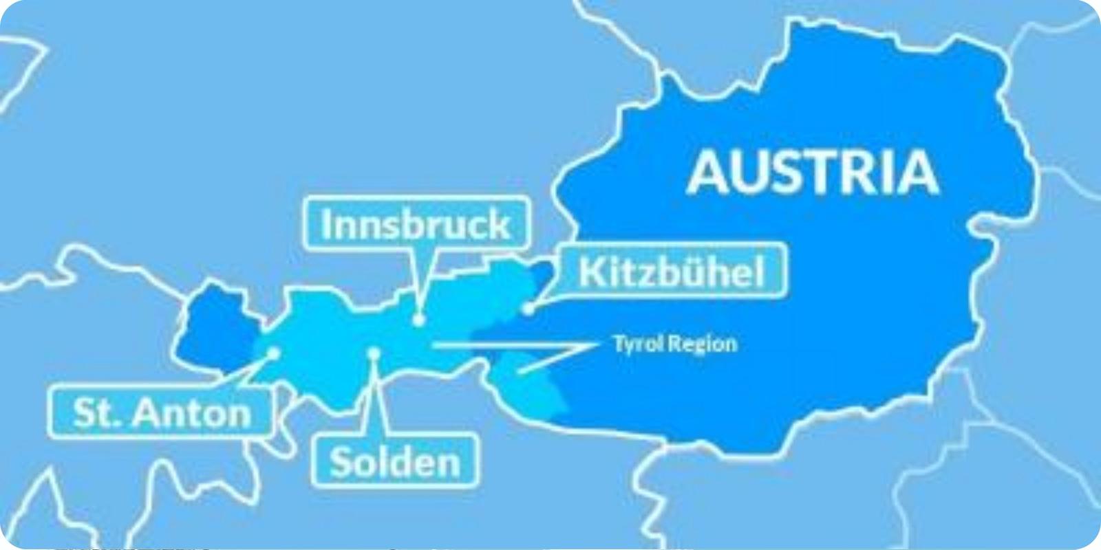 Solden oostenrijk kaart - Kaart van de solden oostenrijk (West-Europa - Europa)